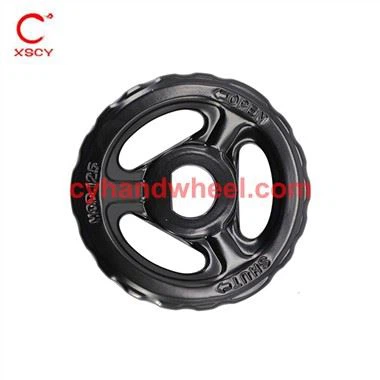 Massiv svart ventilhandhjul